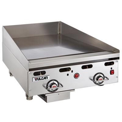 Vulcan 924RX-24C 24" Natural Gas Chrome Top Commercial Griddle with Snap-Action Thermostatic Controls - 54,000 BTU