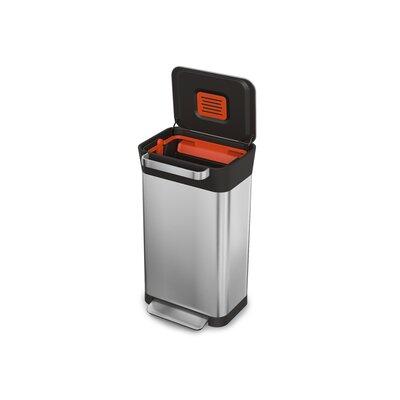 Joseph Joseph Intelligent Waste Titan Stainless Steel Step on Trash Compactor Stainless Steel in Gray, Size 26.93 H x 15.35 W x 13.54 D in | Wayfair