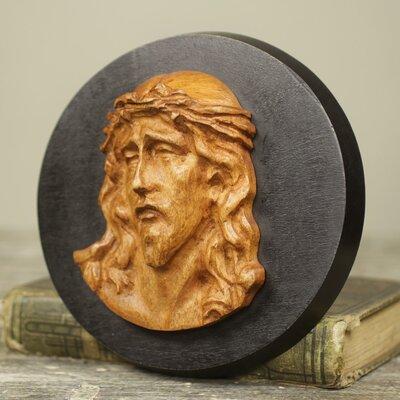Astoria Grand Agony of Christ Hand Carved Teakwood Sculpture Depicting Jesus Wall Decor Wood in Black/Brown, Size 6.8 H x 6.8 W in | Wayfair 246326
