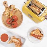 Nostalgia Deluxe Grilled Cheese Sandwich Toaster w/ Easy-Clean Toasting Baskets, Adjustable Toasting Dial & Extra Wide Slots in Yellow | Wayfair