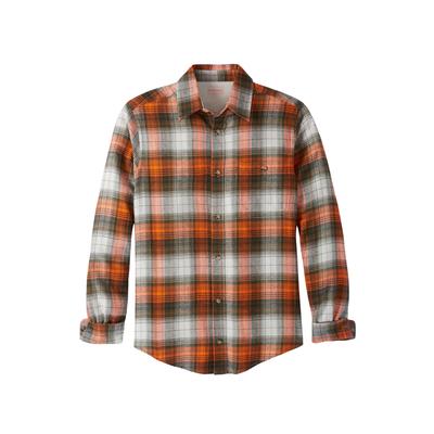 Men's Big & Tall Boulder Creek™ Flannel Shirt by Boulder Creek in Bright Orange Plaid (Size 7XL)