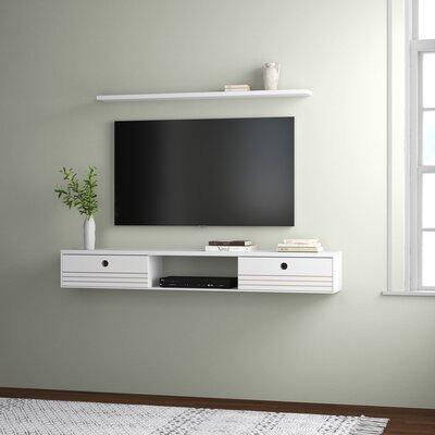 George Oliver Kilwin Floating Entertainment Center for TVs up to 65  Wood in White | Wayfair A87C0C1DB59C422492BFD988211BE11C