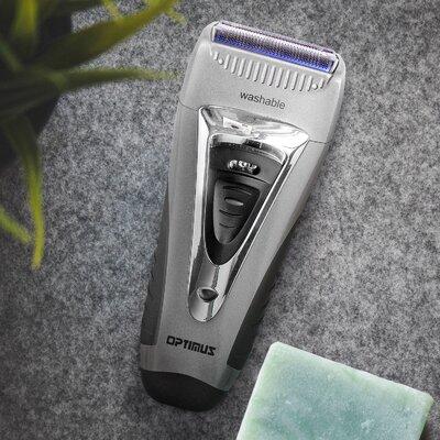 Optimus Curve Rechargeable Triple Wet/Dry Men's Shaver Plastic in Gray, Size 9.8 H x 3.0 W x 6.8 D in | Wayfair 95090009M