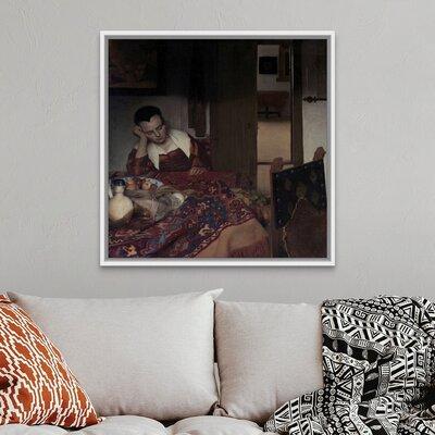 Charlton Home® 'A Maid Asleep' by Johannes Vermeer - Print Canvas in Brown | 38 H x 38 W x 1.75 D in | Wayfair 636C149B4325475FB0A15709A652D350