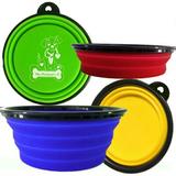 Mr. Peanut's Collapsible Travel Bowls Plastic (affordable option) in Blue/Green/Red, Size 2.0 H x 5.0 W x 5.0 D in | Wayfair 2H-7CTS-4REY