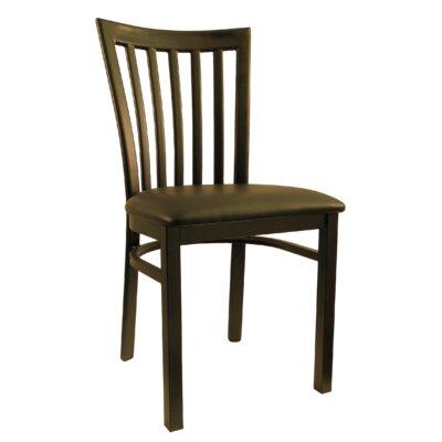 H&D Restaurant Supply, Inc. Metal Slat Back Side Chair in Black Upholste in Red | 33.75 H x 17.5 W x 19 D in | Wayfair 6179-BLKV