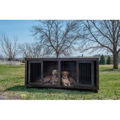 DCT Kennels Double Doggie Pet Crate Plastic in Brown, Size 34.0 H x 31.0 W x 88.0 D in | Wayfair dbl-xl-Ebony