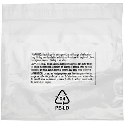 Lavex 6  x 6  1.5 Mil Polyethylene Lip and Tape Resealable Bag with Suffocation Warning - 1000 Case