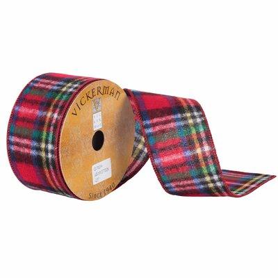 The Holiday Aisle® Flannel Plaid Wired Edge Ribbon Fabric in Blue/Green/Red | 360 H x 2.5 W x 0.2 D in | Wayfair 6E7F767DC28240C2BE7AF8495F80C41C