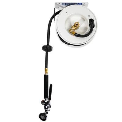 Fisher 29841 Undercounter Mounted Exposed Hose Reel with 20' Hose and 2.65 GPM Utility Spray