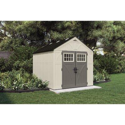 Suncast Outdoor Vanilla 8 ft. W x 10 ft. D Resin Storage Shed in Gray | 103 H x 122.25 W x 120 D in | Wayfair BMS8100