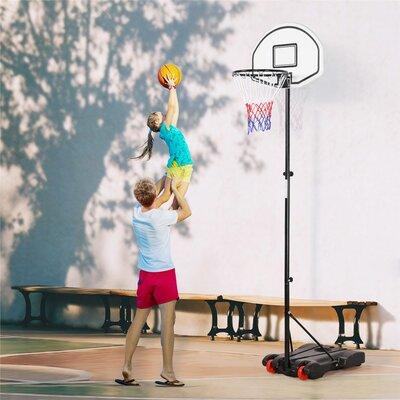 Yaheetech Height-Adjustable Basketball Hoop System in Black | 99 H x 28.7 W x 29 D in | Wayfair 591693 Black