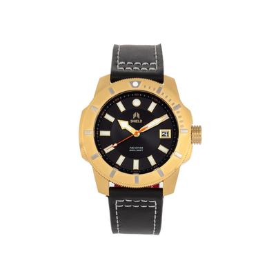 Shield Shaw Diver Watch w Date - Mens Gold Black One Size SLDSH106-4