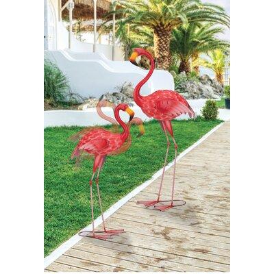Bay Isle Home™ Lizarraga Rocker Flamingo Garden Statue Metal in Pink, Size 35.5 H x 7.5 W x 18.0 D in | Wayfair 9152603630D44286A33FC1F0603B306A