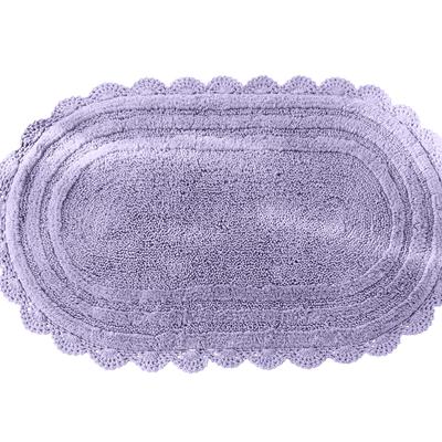 Wide Width Oval Crochet Bath Rug by BrylaneHome in Lavender (Size 24" W 40" L)
