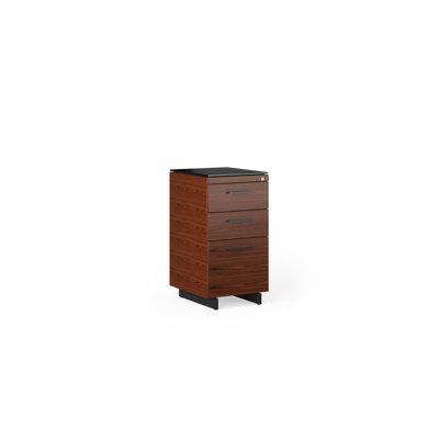 BDI Sequel 20 - 3-Drawer Vertical Filing Cabinet Wood in Black Brown | 29 H x 15.25 W x 18 D in | Wayfair 6114 CWL B