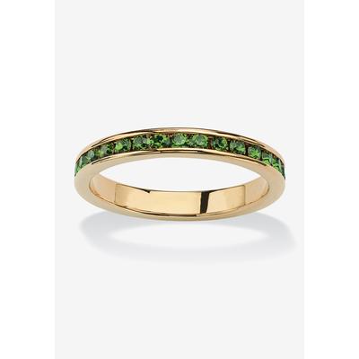 Women's Yellow Gold Plated Simulated Birthstone Eternity Ring by PalmBeach Jewelry in August (Size 6)