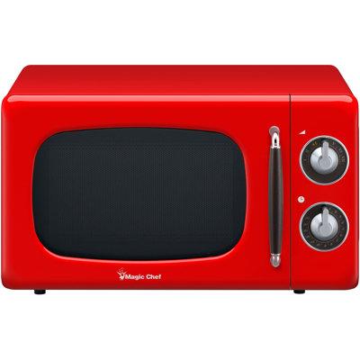 Magic Chef 18" 0.7 cu. ft. Countertop Microwave w/ Sensor Cooking, Glass in Red | 10.2 H x 17.7 W x 12.8 D in | Wayfair MCD770CR