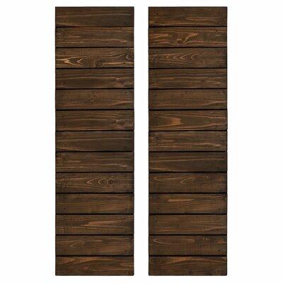 Dogberry Collections Horizontal Slat Board & Batten Exterior Shutters Wood in Black/Brown | 1.63 D in | Wayfair w-slat-1442-coff-doub