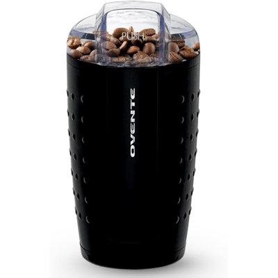 OVENTE One Touch Electric Blade Coffee Grinder Stainless Steel in Black | 7.2 H x 4.4 W x 3.9 D in | Wayfair CG225B