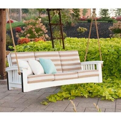 Rosecliff Heights Omar Porch Swing Wood/Solid Wood in White | 79 W x 36 D in | Wayfair 7A9BDC1164CD479E908DF18D7817929A