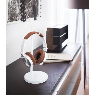 Yamazaki Home Office Desk Headphone Stand - Headset Holder - Round Base, Round, Steel in Black | 11 H x 5.1 W x 5.1 D in | Wayfair 2292