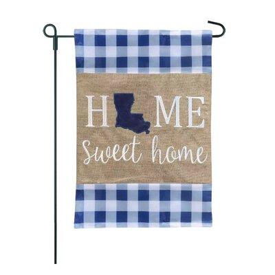 JEC Home Goods Home Sweet Home State 2-Sided 1'6 x 1 ft.Garden flag in Gray Blue | 18 H x 12.5 W in | Wayfair GF18006-LA