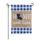 JEC Home Goods Home Sweet Home State 2-Sided 1'6 x 1 ft.Garden flag in Gray/Blue | 18 H x 12.5 W in | Wayfair GF18006-LA