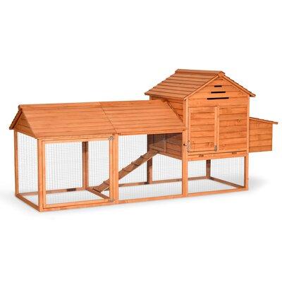 Tucker Murphy Pet™ Copes Extra Large Chicken Poultry Rabbit Pet Coop Hen House Hutch Cage w/ Chicken Run Metal/Solid Wood in Brown | Wayfair