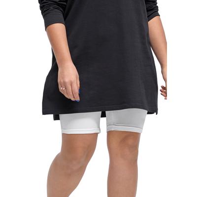 Plus Size Women's Stretch Knit Bike Shorts by ellos in White (Size 34/36)