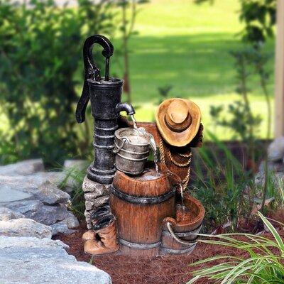 Union Rustic Tawanna Polystone Cowboy Hat Fountain, Wood in Brown | 26 H x 14 W x 11 D in | Wayfair 278278681DA74B65A9177B4D67B06A36
