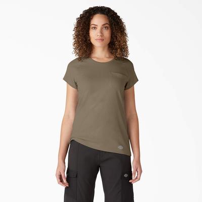 Dickies Women's Cooling Short Sleeve T-Shirt - Military Green Heather Size XL (SSF400)