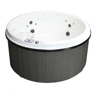 Cyanna Valley Spas 103 5 - Person 20 - Jet Round Hot Tub w/ Ozonator Plastic in White | 35 H x 72 W x 72 D in | Wayfair 103 Opal/Mahogany