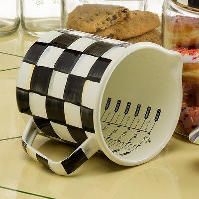 MacKenzie-Childs Courtly Check® 7 Cup Measuring Cup in Black/White | 8 H x 5.75 W x 5 D in | Wayfair 89414-40