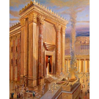 World Menagerie The Second Holy Temple in Jerusalem - Painting Print on Canvas in Yellow | 33 H x 23 W x 2 D in | Wayfair