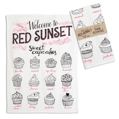 Red Sunset Tea Towel - Box of 4 - CTW Home Collection 780054