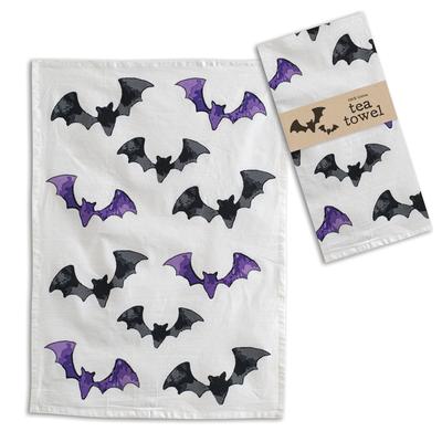 Black and Purple Bats Tea Towel - Box of 4 - CTW Home Collection 780123