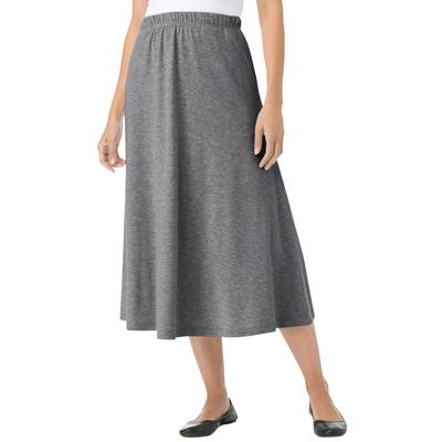 Plus Size Women's 7-Day Knit A-Line Skirt by Woman Within in Medium Heather Grey (Size 4XP)