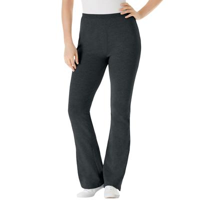 Plus Size Women's Stretch Cotton Bootcut Yoga Pant by Woman Within in Heather Charcoal (Size 3X)