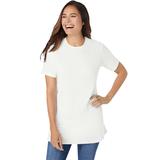 Plus Size Women's Thermal Short-Sleeve Satin-Trim Tee by Woman Within in White (Size 5X) Shirt