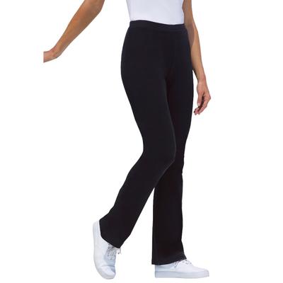 Plus Size Women's Stretch Cotton Bootcut Yoga Pant by Woman Within in Black (Size L)