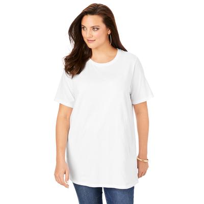 Plus Size Women's Crewneck Ultimate Tee by Roaman's in White (Size S) Shirt