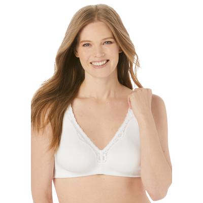 Plus Size Women's Cotton Comfort Wireless Bra by Catherines in White (Size 54 DDD)