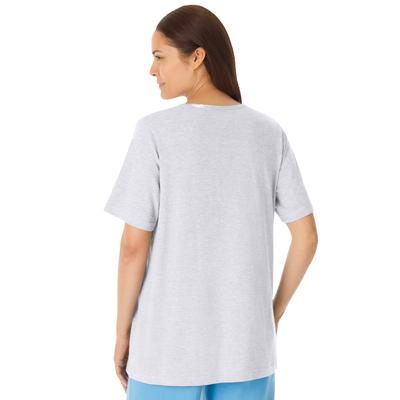 Plus Size Women's Sleep Tee by Dreams & Co. in Heather Grey (Size 6X) Pajama Top