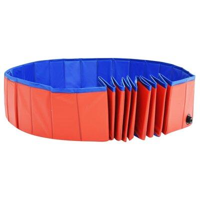 Tucker Murphy Pet™ Foldable Dog Swimming Pool PVC Animal Pet Supply Plastic in Red | 11.8 H x 79.2 W x 78.7 D in | Wayfair