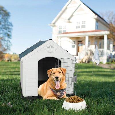 Tucker Murphy Pet™ Denney Blue Insulated Dog House Plastic House | 28.8 H x 24.8 W x 26.3 D in | Wayfair 50764CC78AF64F37A6C0CE678DC9856F