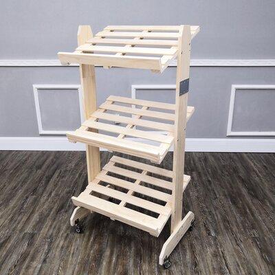 Fixturedisplays® Wood Basket Stand Produce Wood Crate Display Grocery Wood Rack Crate Market Tray 101198 in Brown | Wayfair