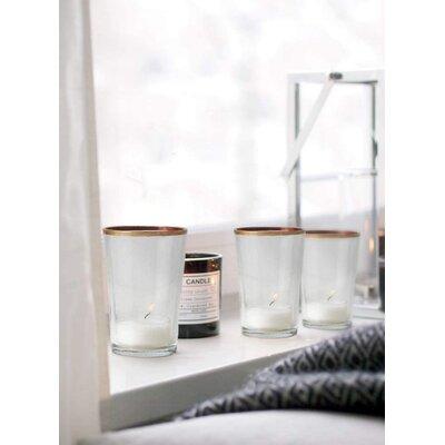 Latitude Run® Set Of 6 Gold Rimmed Glass Votive Holders, Ideal For Use At Home, Wedding, Aromatherapy, Spa, Reiki | 3.5 H x 2.5 W x 2.5 D in | Wayfair
