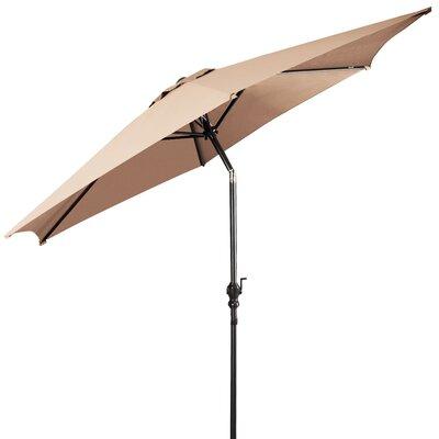 Arlmont & Co. Patio 9' Outdoor Steel Market Backyard Garden Patio Table Umbrella Metal in Brown, Size 96.0 H in | Wayfair