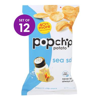 popchips Chips - Popchips Sea Salt Potato Chips - Set of 12